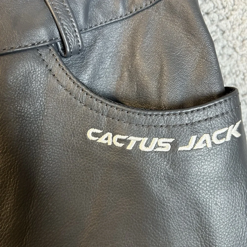 CACTUS JACK Leather Pants Women's Size 4 Flair Travis Scott X Nike Air Jordan
